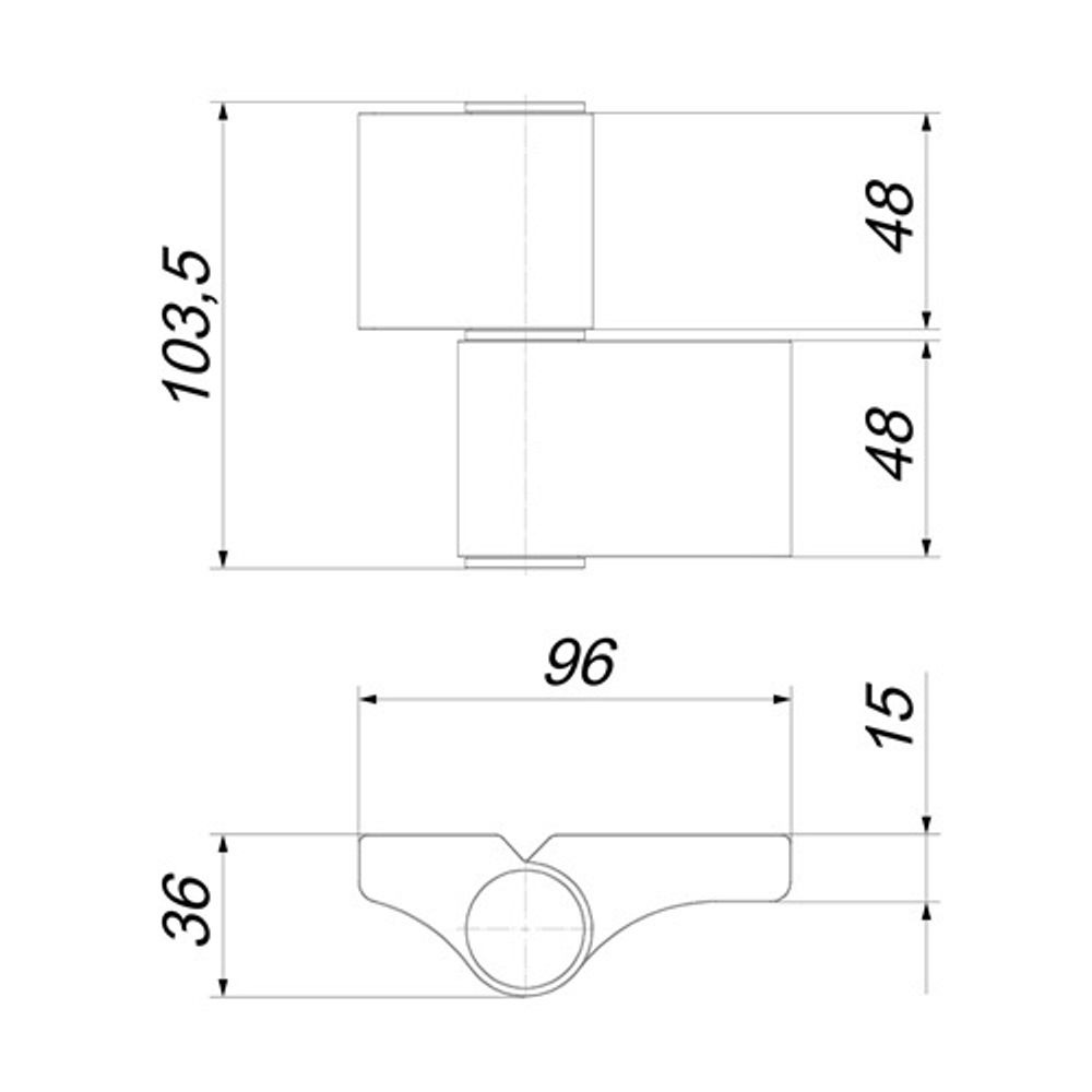 Петля дверная PUNTO IN-U2B1-120-2 RAL 9016 белый /60257/