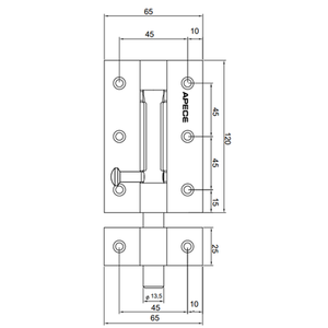 Шпингалет дверной APECS DB-02-120 CR хром