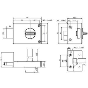 Замок накладной APECS R01-C-GR (аналог ЗН1-1А)