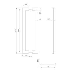 Ручка-скоба FUARO PH-26-38/600-INOX black нержавейка 304 /58189/