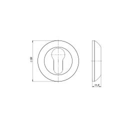 Накладка под цилиндр PUNTO ET ZR OS-9 антич.серебро /41085/