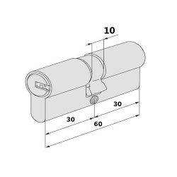 Цилиндровый механизм VANTAGE Z60 (30x30) BL черный 5кл.