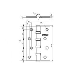 Петля дверная универсальная PUNTO 4B 100х70х2,5 BL черный /44927/ (1 шт)