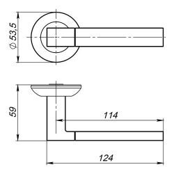 Ручка раздельная AJAX FUSION JR SN/CP-3 мат.никель/хром /41363/