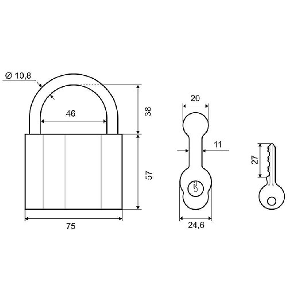 Замок навесной PALLADIUM 601S-80
