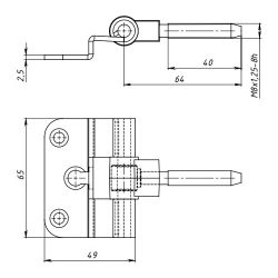 Петля дверная КУНГУР FT-65 пол. (50) (1 шт)