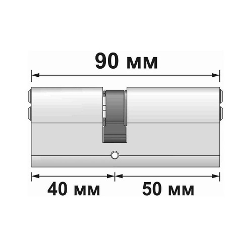 Цилиндровый механизм PUNTO Z400/90 mm (35+10+45) CP хром 5кл. /35257/