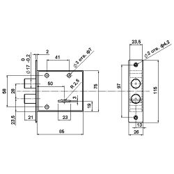 Замок врезной ГЕРИОН Гарант Нано 3М, 3 кл.