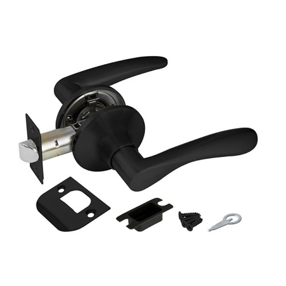 Ручка защелка AJAX 6010 BL-Р (без фик.) черный /44451/