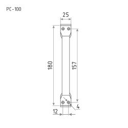 Ручка-скоба РС-100 серебро п/п