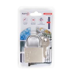 Замок навесной PUNTO PK-1550 SN-3 мат.никель 3 кл. /58995/