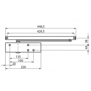 Тяга cкользящая GEZE для TS5000/TS3000 Al серебро