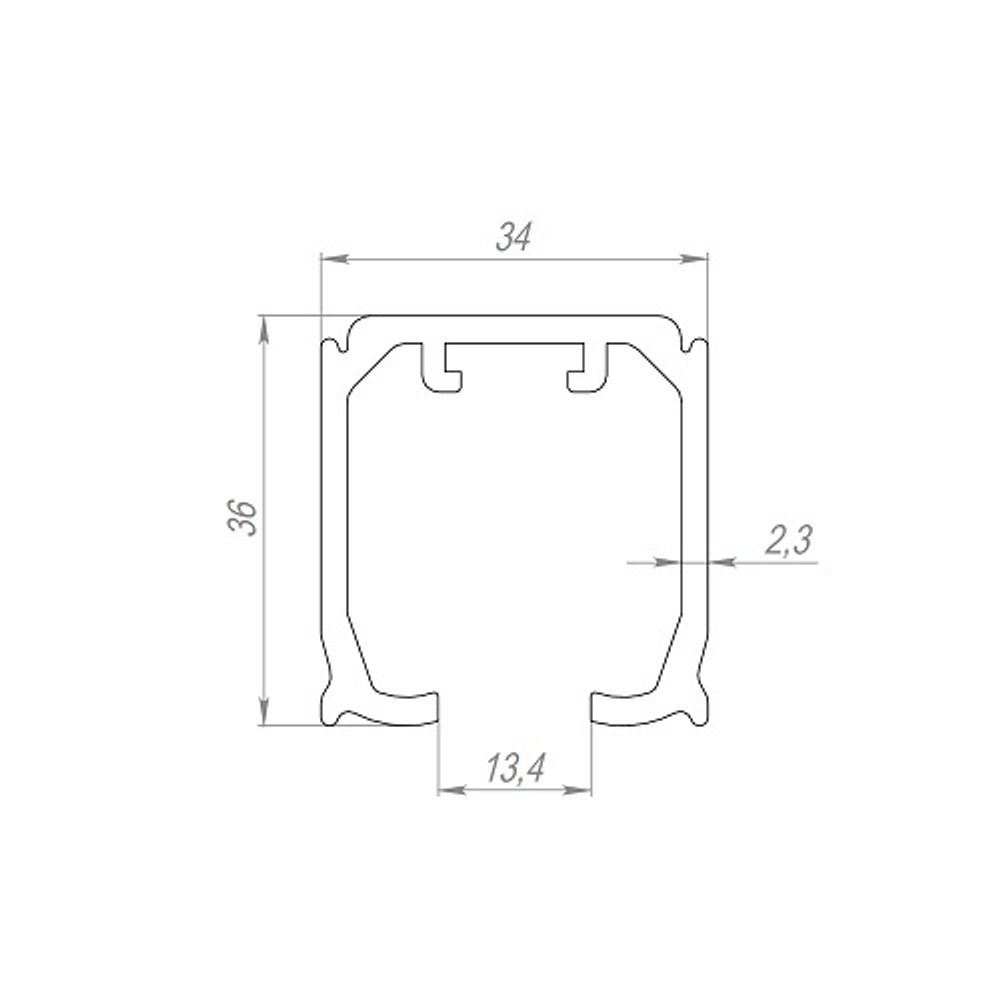 Верхняя направляющая ARMADILLO SLD.Comfort-PRO 80/2,3/2000 track (2 м) BL черный /61001/