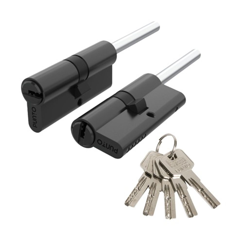 Цилиндровый механизм со штоком PUNTO Z307/100 mm (65+10+25) BL черный 5кл. /63963/