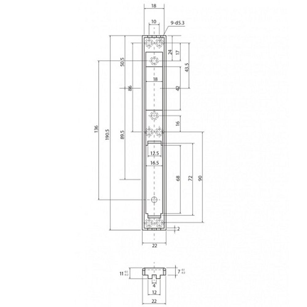 Ответная планка APECS BP-7000-ZN цинк