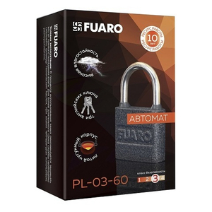 Замок навесной FUARO PL-03-60 англ. 3 кл. /42589/