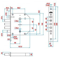 Замок врезной ЭЛЬБОР 1.05.41 Базальт
