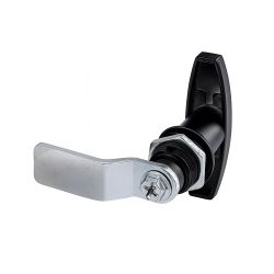 Замок мебельный ручка MS-3020-2 черный (ригел изогнут на 14мм)