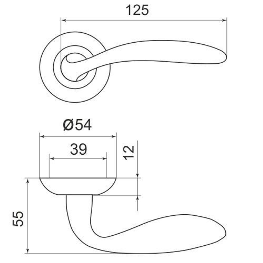 Ручка раздельная ARMADILLO VIRGO LD57 1SN/CP-3 мат.никель/хром /14670/