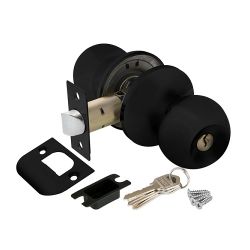 Ручка защелка AJAX 6082 BL-E (кл./фик.) черный /44445/