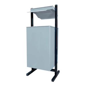 Урна квадратная с пепельницей (серая)