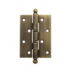 Дверная петля универсальная латунная с круглым колпачком VENEZIA CRS010 102x76x3 мат.бронза