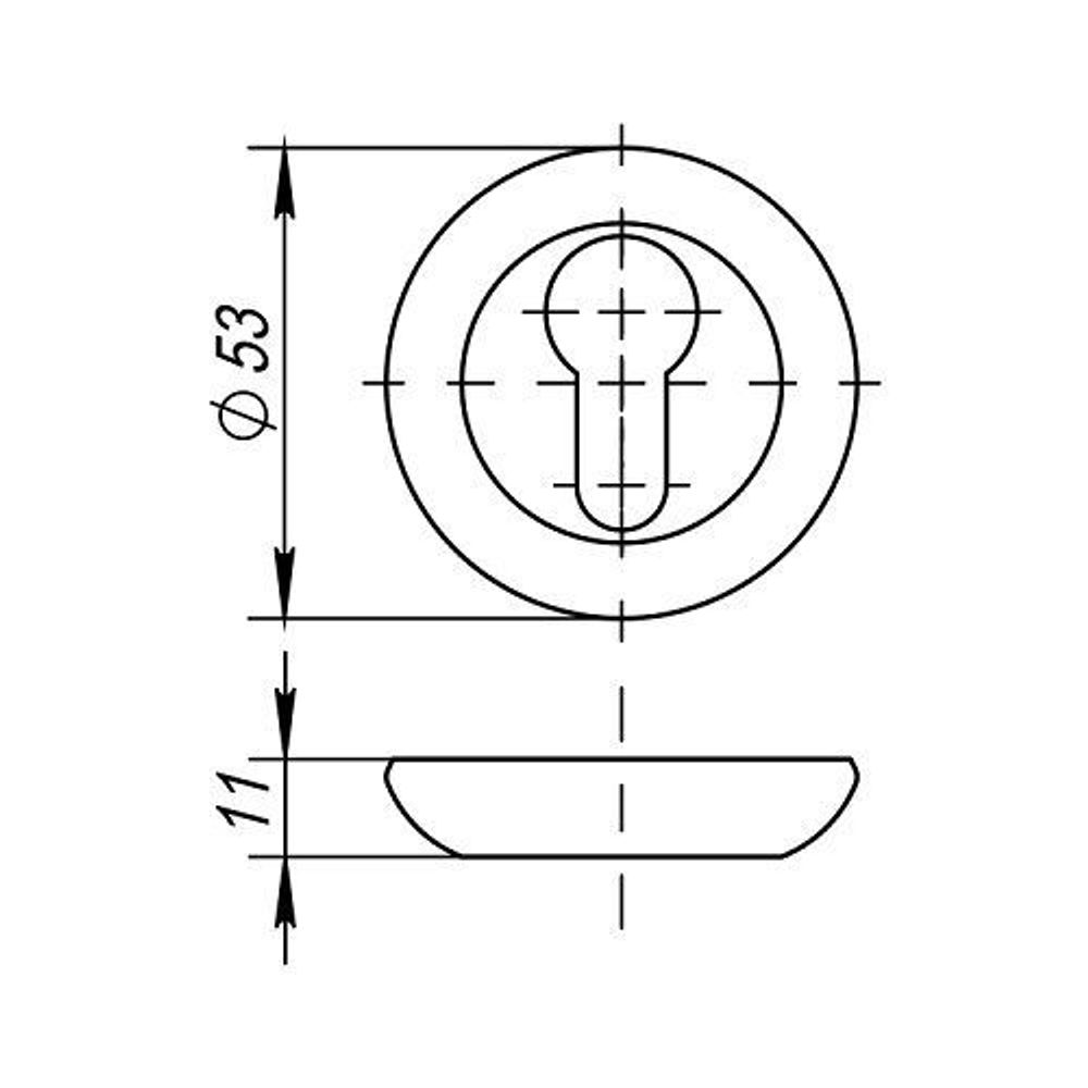 Накладка под цилиндр AJAX ET JR SN/CP-3 мат.никель/хром /41397/