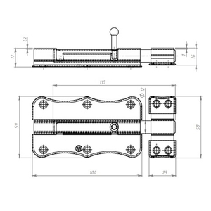 Задвижка накладная КУНГУР ЗТ2-100 цинк (30) мт (1шт)