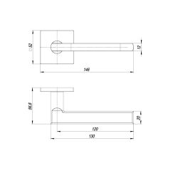 Ручка раздельная PUNTO PLUTON ARC.Q52 BL-24 черный /48825/