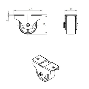Ролик опорный малый КУНГУР 493 цинк (1 шт)