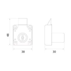 Мебельный замок № 338 автомат Хром (240)