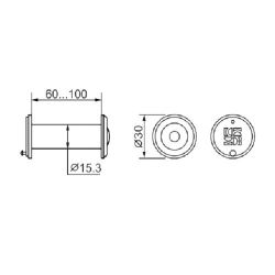 Глазок дверной FUARO DVZ2, 16/200/60-100 GP золото /27295/