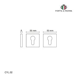 Накладка под цилиндр PORTA DI PARMA CYL.02.05 GR графит