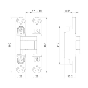 Петля скрытой установки ARMADILLO U3D3400.TG SC мат. хром /61225/ (1шт)