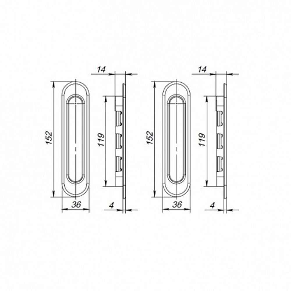 Ручки для раздвижных дверей PUNTO Soft LINE SL-010 BL черный /43505/
