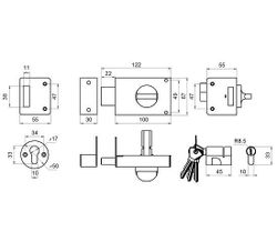 Замок накладной ЗН1 бронза ОМЕГА /31647/