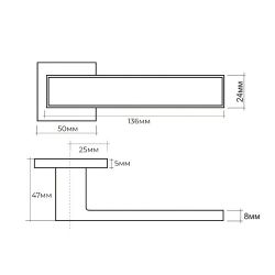 Ручка раздельная ABRISS R21.120 CP/WH хром/белый