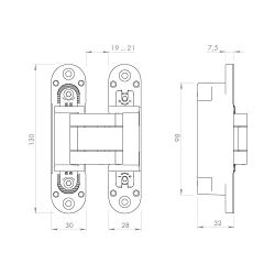 Петля скрытой установки ARMADILLO U3D5000.VPG (Kubica K6360,Anselmi 511/512) SG м. зол /58199/ (1шт)