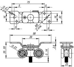 Комплект роликов для раздвижных дверей ARMADILLO DIY Comfort 60/4 kit (877) /36073/
