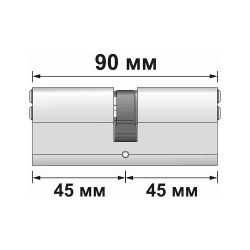 Цилиндровый механизм FUARO G-PRO500/90 mm (40+10+40) SSC сатин. хром 5 кл. /64209/