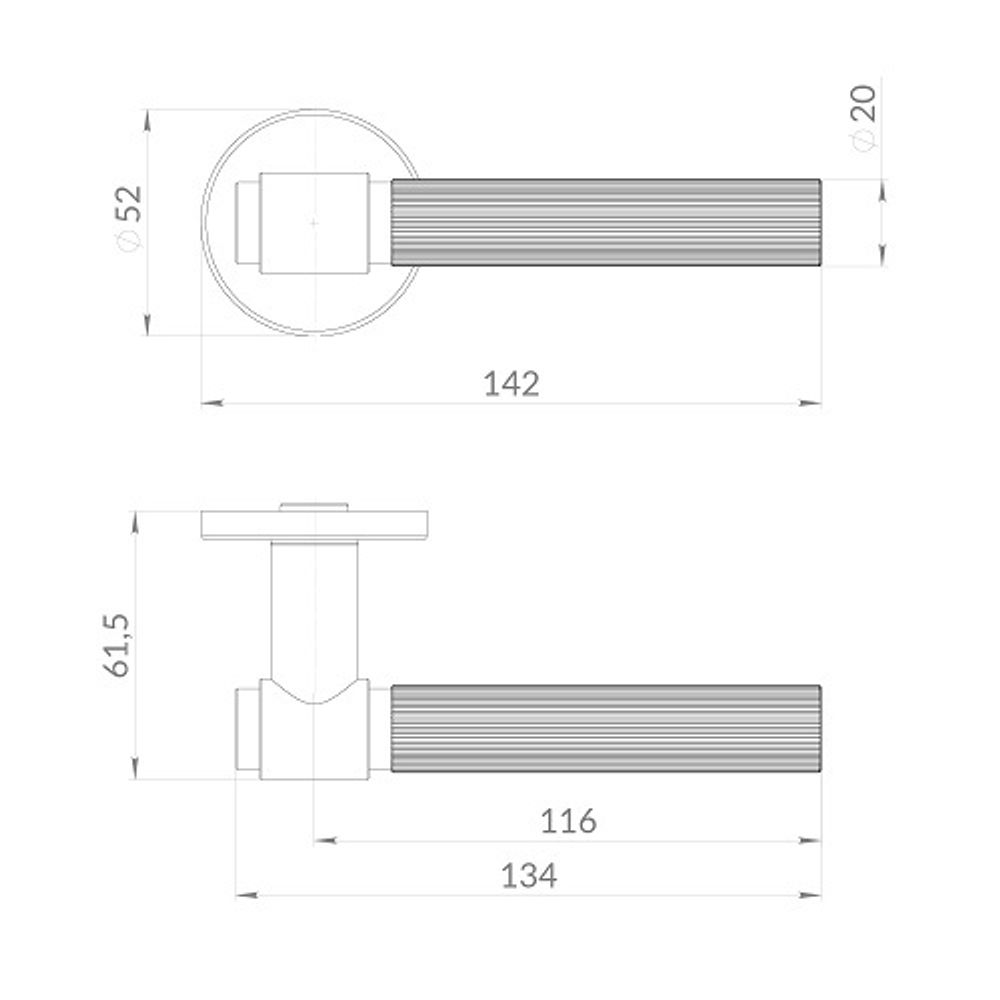 Ручка раздельная PUNTO SHELL EST.R52 BL-24 черный /60481/