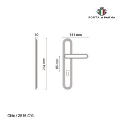 Ручка на планке PORTA DI PARMA Chic CYL PVD золото