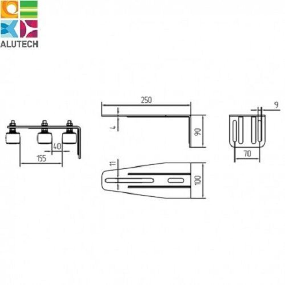 Кронштейн удлиненный (на 2 поддерживающих ролика) SGN.03.718