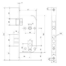 Замок врезной APECS 1527/60 NI/NIS никель/сатин