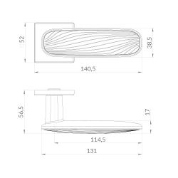 Ручка раздельная PUNTO SHADE EST.Q52 SN/WH-3 мат.никель/белый /60433/