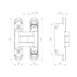 Петля скрытой установки ARMADILLO U3D7800.VPG (Koblenz K2760/K2780) FSG флор. золото /49217/ (1 шт)