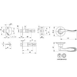 Ручка защелка PUNTO 6030 AB-E (кл./фик.) бронза /34669/