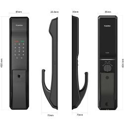 Замок врезной электронный KAADAS K9-5W с отпечатком пальца, со встроенным модулем WIFI, черный /4741