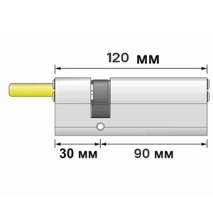 Цилиндровый механизм со штоком FUARO D-PROTERM507/120 (85+10+25) термошток 8х65мм ХРОМ 5 кл. /48951/