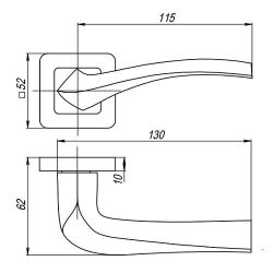 Ручка раздельная PUNTO VESTA QR GR/CP-23 графит/хром /34799/